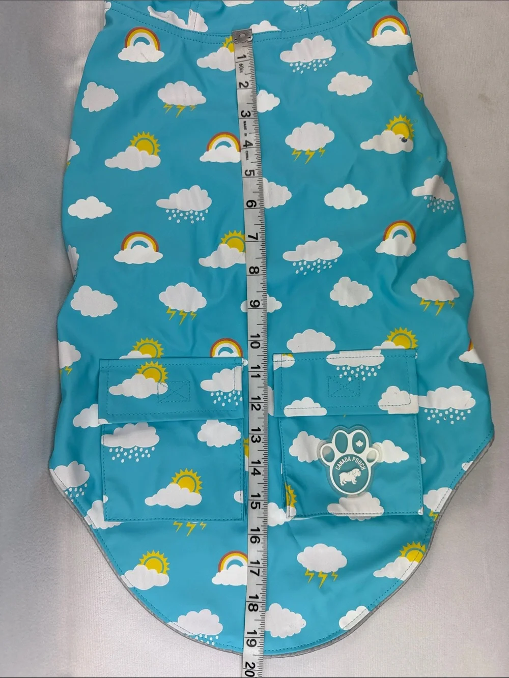 Blue Cloud & Rainbow Dog Raincoat - Brand Unspecified